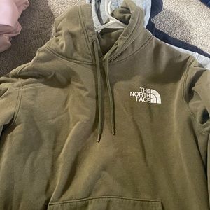 Military green north face hoodie